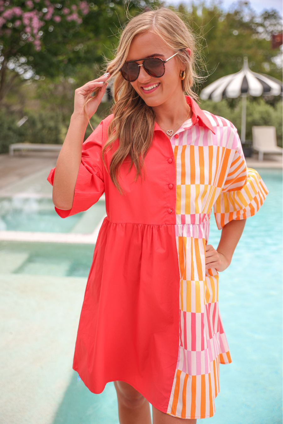 New To Town Dress, Coral: Coral