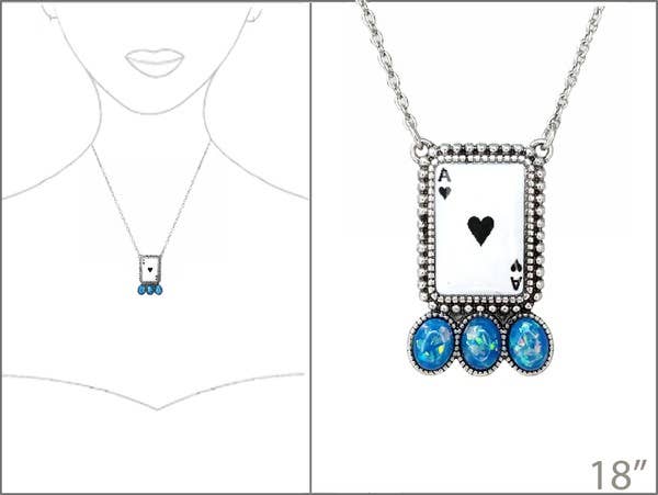 Ace of Hearts Pendant Necklace