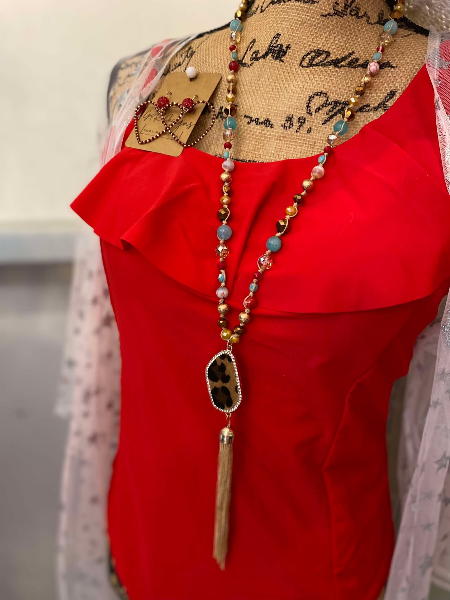Leopard Beaded Necklace