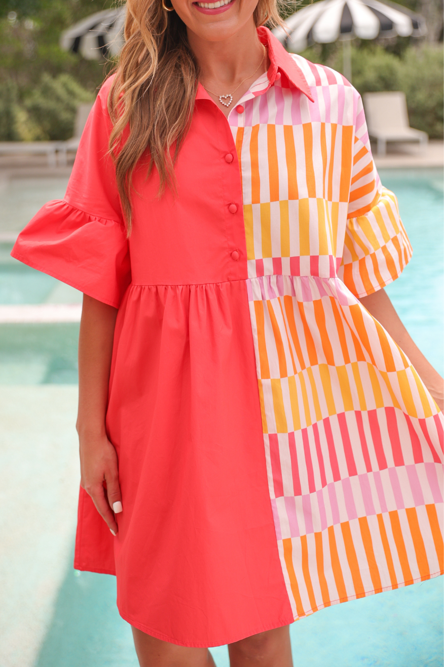 New To Town Dress, Coral: Coral