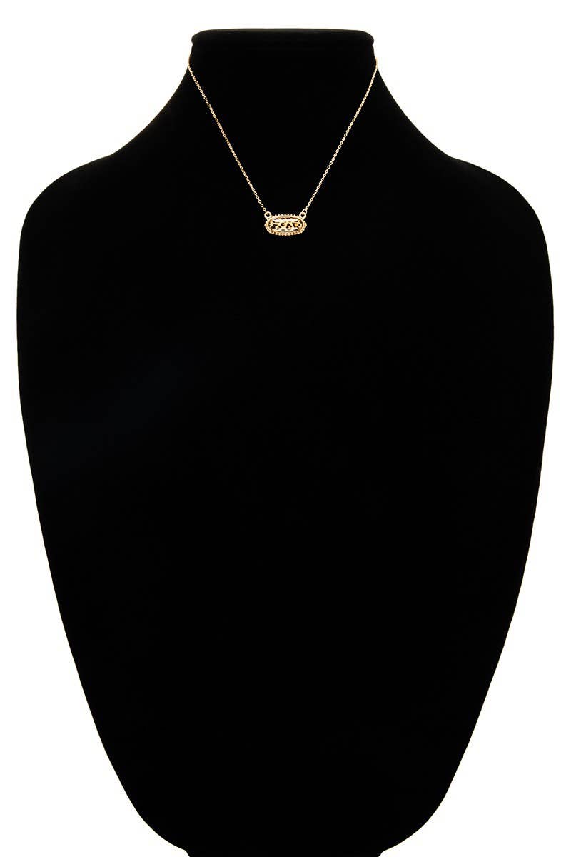 Resin Charm Necklace: Gold