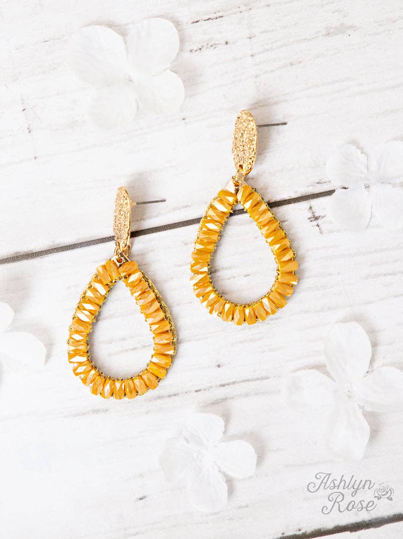 So In Style Drop Earrings, Mustard: Mustard / One Size