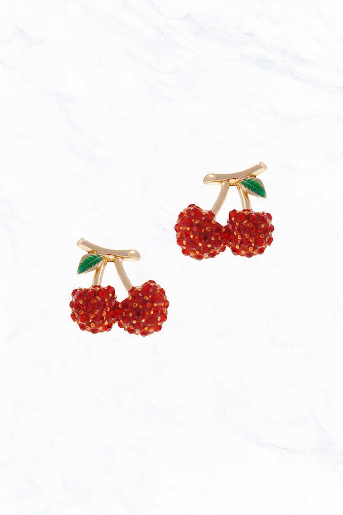 Cherry Earrings: Gold / Red