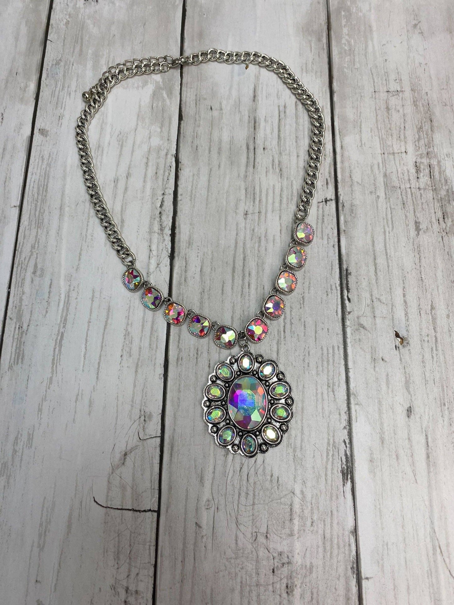 Choose to Shine Pendant Necklace: Silver Turquoise / One Size