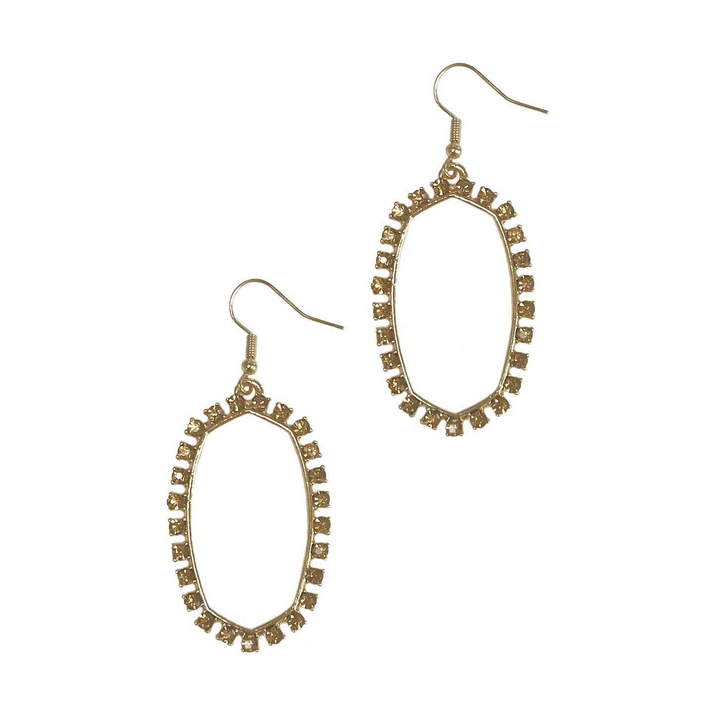 Topaz Crystal Box Earrings: Topaz / One Size