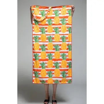 2 in 1 Pineapple Motif Bag and Towel - Orange
