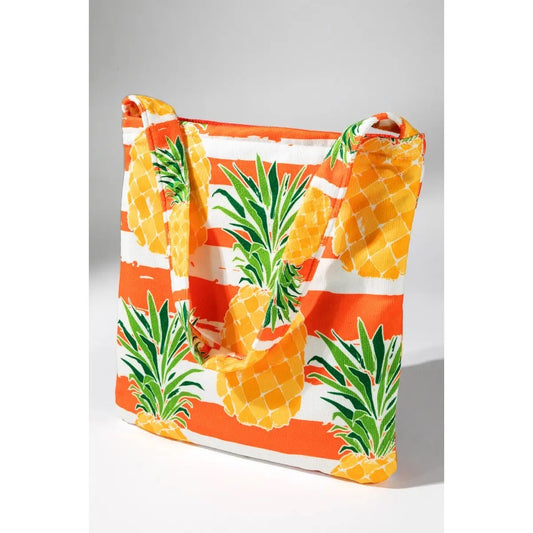 2 in 1 Pineapple Motif Bag and Towel - Orange
