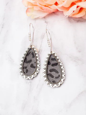 Grey Leopard Dangle