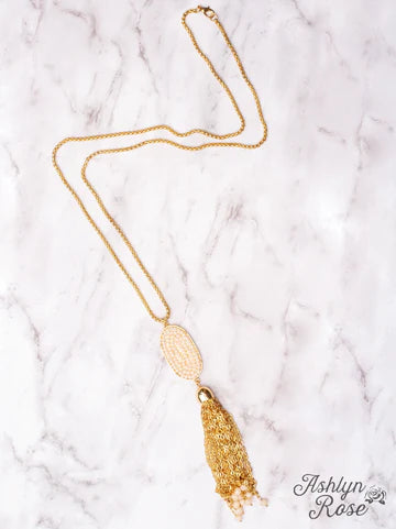 Ivory Long Tassle Necklace