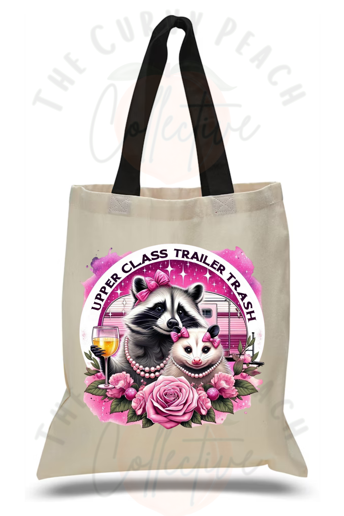 Natural Canvas Bag with Black Strap - Trailer Trash