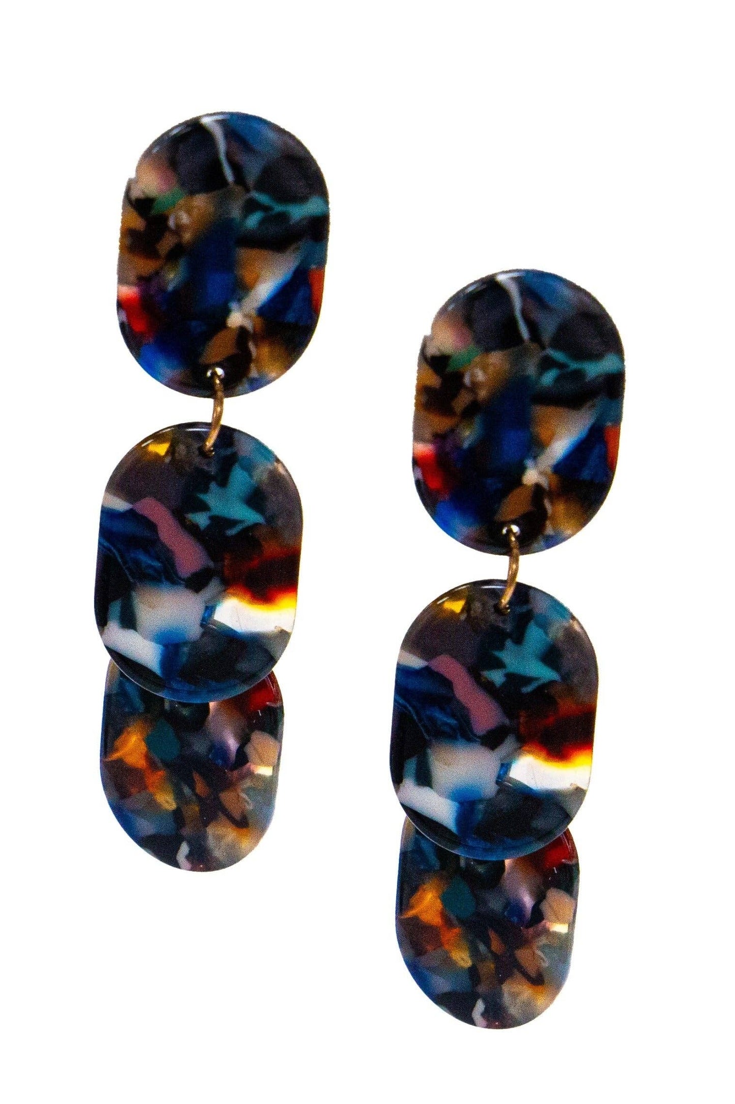 Acrylic Drop Multi Color Earrings: Multi / One Size