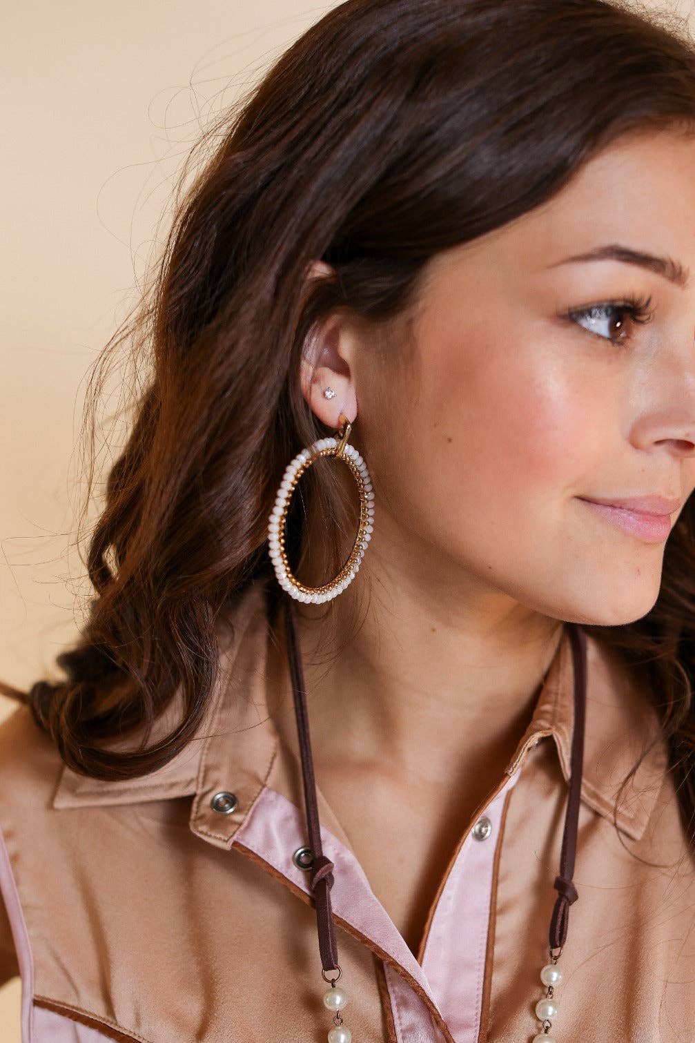 A Bunch of Hoopla Earrings in Cream: Cream / One Size