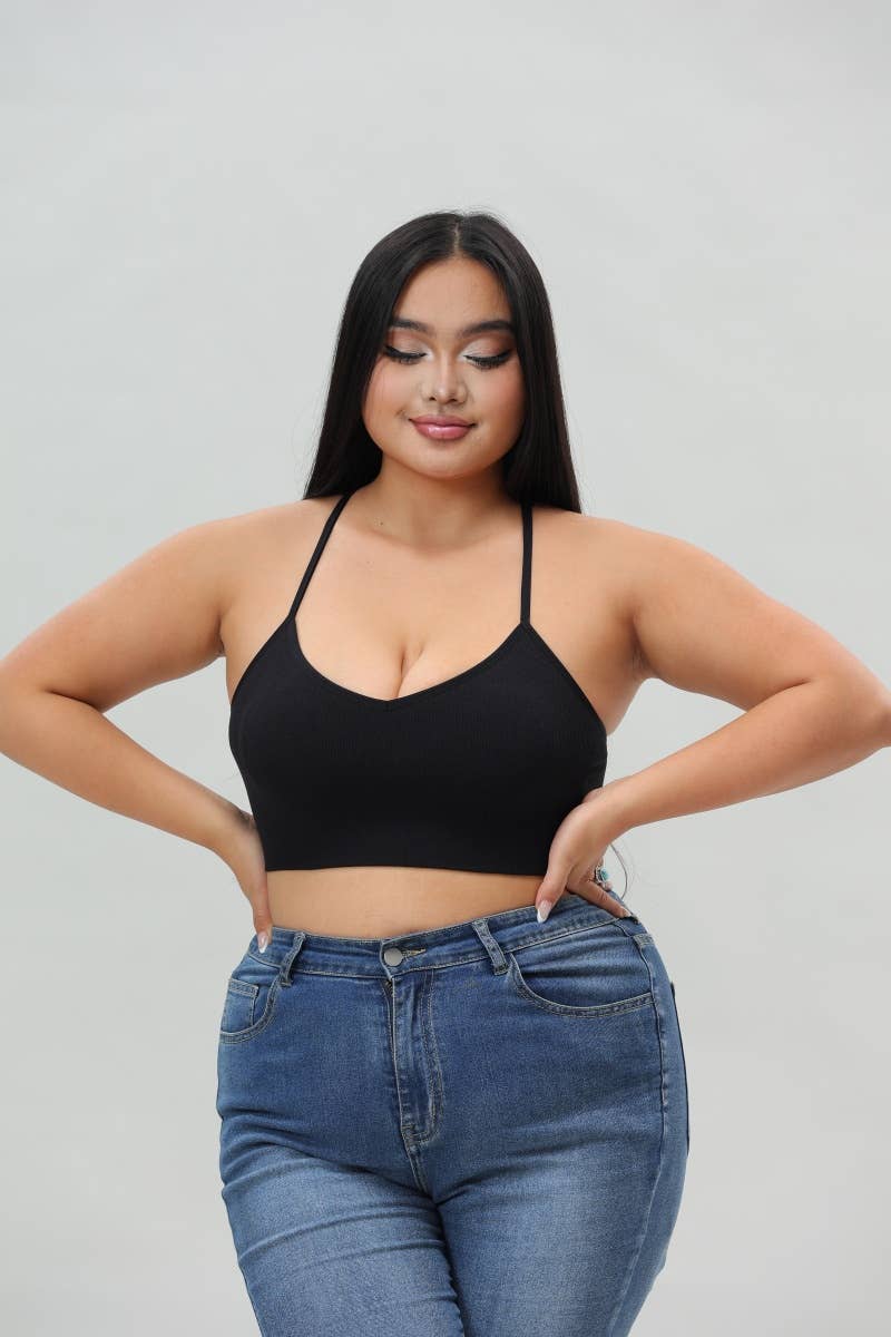 🌙 Plus Size Celestial Curve Dream Catcher Bralette: Black 1X/2X