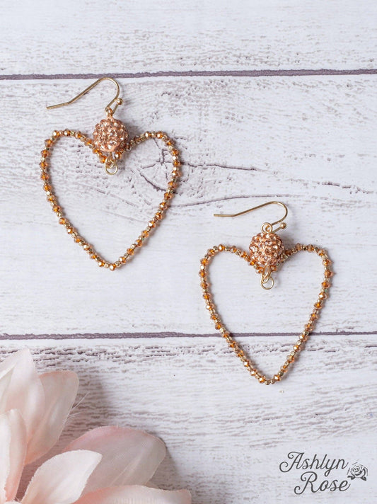 Say That You Love Me Peach Heart Shape Hoops: Peach / One Size