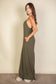 Spaghetti strap solid wide jumpsuit: Black