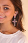 Silver Crystal Cross Earrings: White / One Size