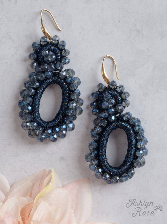 Spring Forward Beaded Earrings: Blue / One Size
