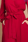 FAUX WRAP MAXI HIGH & LOW DRESS: DARK RED