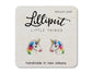 Rainbow Unicorn Earrings: White