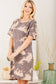 MULTI COLOR TIE DYE PRINT DRESS: CHARCOAL/MULTI