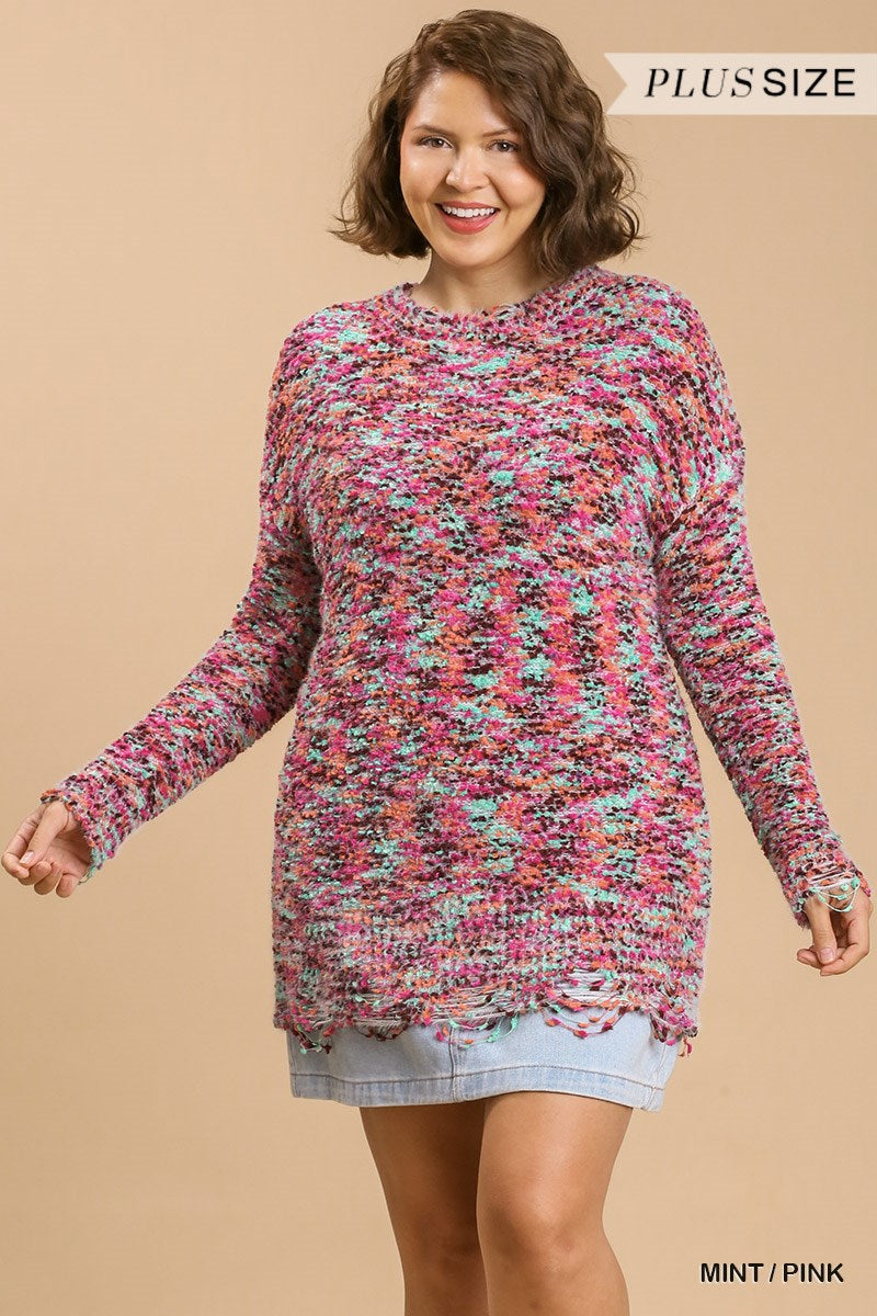 Multi Color Distressed UMGEE Sweater