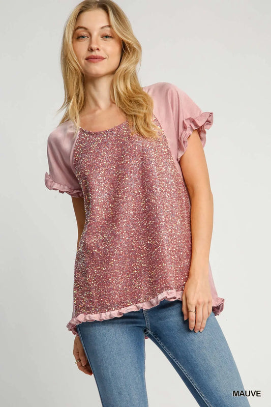 Mauve Sequin UMGEE top