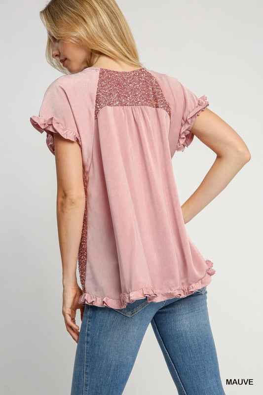 Mauve Sequin UMGEE top