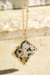 Semi-Precious Clover Necklace: Black