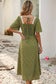 Polka Dot Lacy Neckline Smocked High Waist Maxi Dress