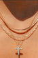 18K STAINLESS STEEL TARNISH FREE LAYERED NECKLACE | 40NK9432: GOLD