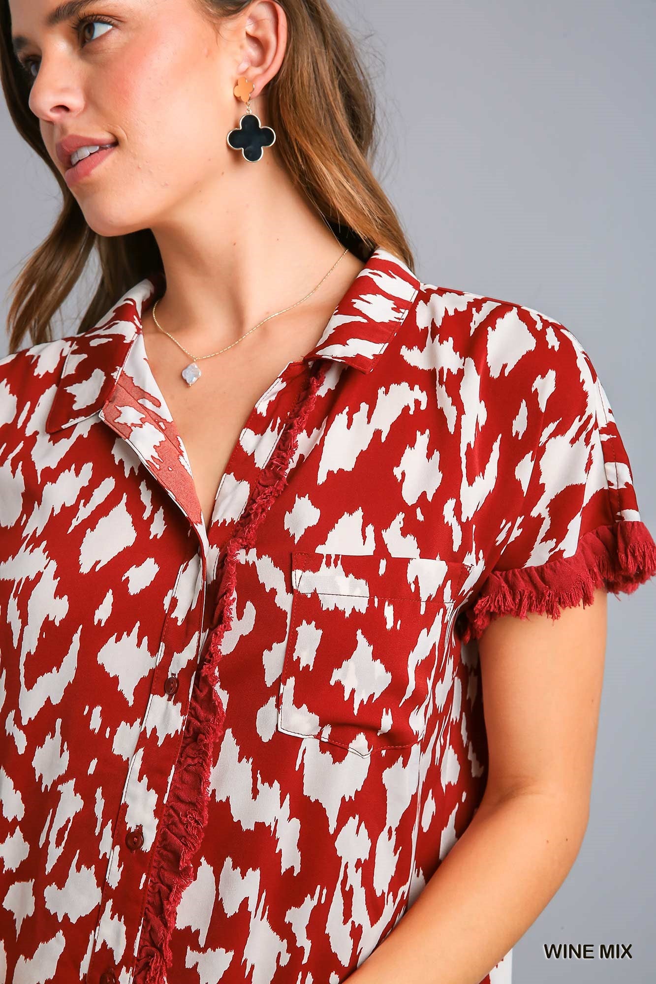 Umgee Wine Leopard Dress
