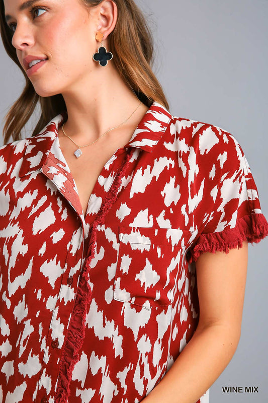 Umgee Wine Leopard Dress