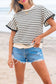 Striped Ruffle Sleeve Shirt