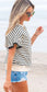 Striped Ruffle Sleeve Shirt