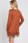 Long Sleeve Tunic Dress: Rust / Contemporary
