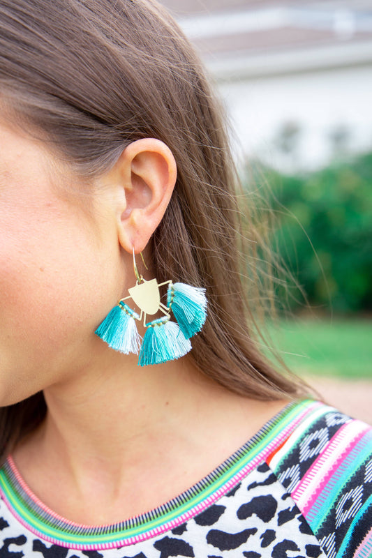 Free Spirit Tassel Earrings, Turquoise: Turquoise / One Size