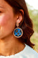 Leopard Mirror On The Wall Circle Earrings, Blue: Blue / One Size