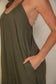 Spaghetti strap solid wide jumpsuit: Black