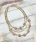 Gleaming Gold Symphony: Chunky Layers & Crystal Sparks Necklace: Gold / One Size