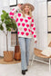 HEART PATTERN SWEATER TOP PEARL ACCENT: OFF WHITE/PINK / S-M-L