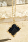 Semi-Precious Clover Necklace: Black
