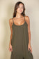 Spaghetti strap solid wide jumpsuit: Black