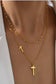 18K STAINLESS STEEL TARNISH FREE CROSS NECKLACE | 40NK361: GOLD