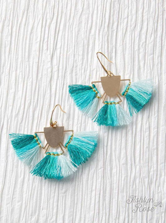 Free Spirit Tassel Earrings, Turquoise: Turquoise / One Size