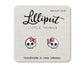 Cute Skull Earrings // Skull w Pink Bow