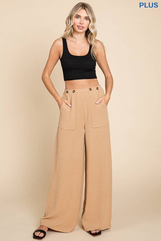 TRUE WAIST CARGO PANTS: ICED COFFEE