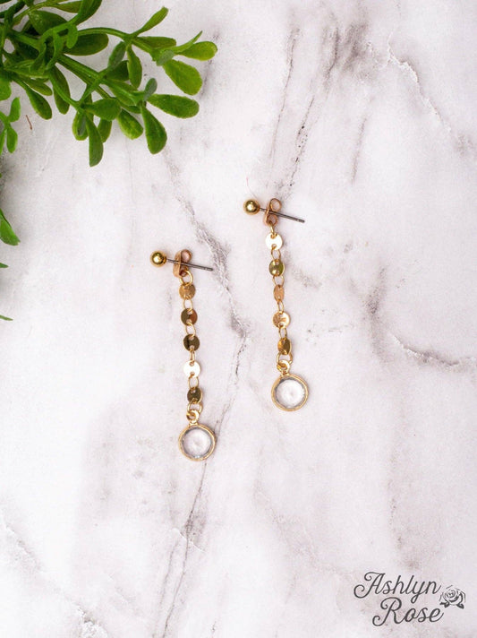 MAKING MEMORIES GOLD CRYSTAL DANGLE EARRINGS: Gold / One Size