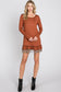 Long Sleeve Tunic Dress: Rust / Contemporary