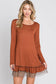 Long Sleeve Tunic Dress: Rust / Contemporary