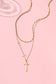 18K STAINLESS STEEL TARNISH FREE CROSS NECKLACE | 40NK361: GOLD